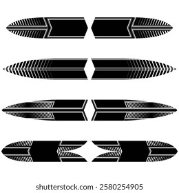 Abstract car sport race logo with black and white flag. Start and finish line design for racing championship