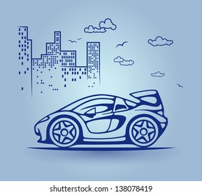 Abstract car, stylization, vector