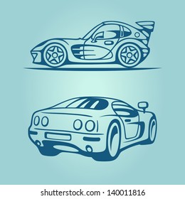 Abstract car, stylization, vector