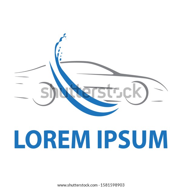 abstract car surrounded by water splash,\
hydrogen vehicle related vector logo\
template