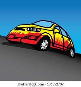 The abstract of Car SUV - Hand drawn