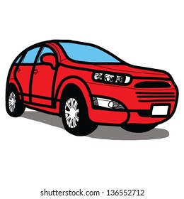 The abstract of Car SUV - Hand drawn