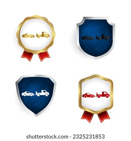 Abstract Car Towing Badge and Label Collection, can be used for business designs, presentation designs or any suitable designs.