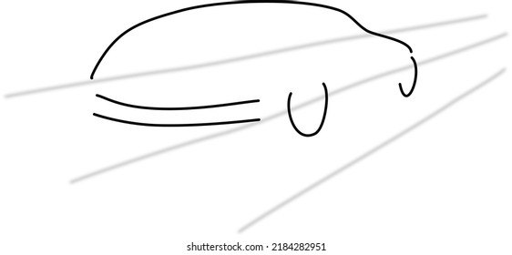 Vehículo abstracto con trazas alrededor