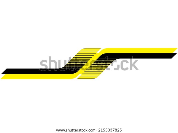 Abstract car tuning stripe, racing car\
template. Pattern for vehicles. Sticker on the body of a car or\
yacht. Racing lane. Vector\
illustration