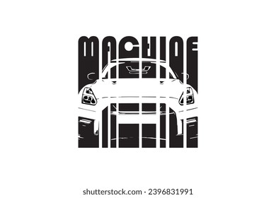 Abstract car vector with text design using illustrator on white background. 