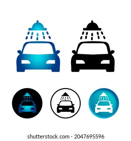 Conjunto de iconos de lavado de coches abstracto