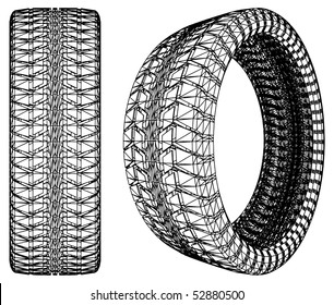 Abstract Car Wheel Tire Vector 10