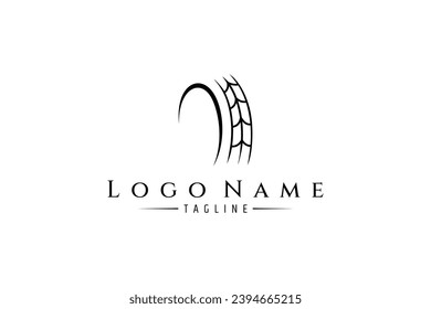 abstract car wheel vector logo design with flat design style concept