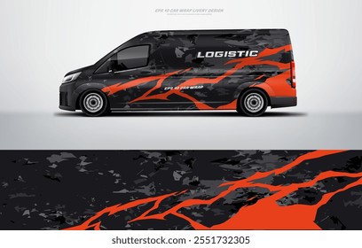 Abstract Car wrap livery design for van printable file below