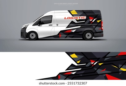 Abstract Car wrap livery design for van printable file below