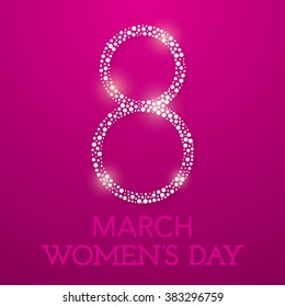 Abstract card with 8 March. Trendy Design Template. Women day