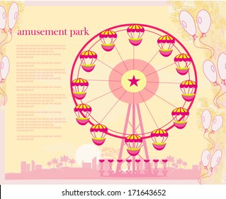 abstract card - amusement park illustration 