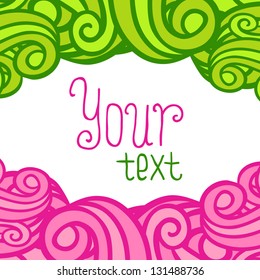 Abstract card background. Swirl layout template. Banner with place for your text.