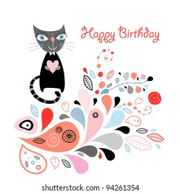 abstract card with a cat