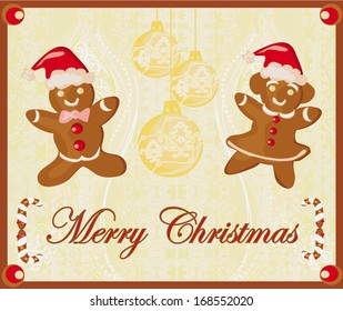 Abstract card with Christmas gingerbread