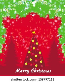 Abstract card with Christmas tree 