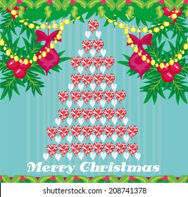 Abstract card with Christmas tree 