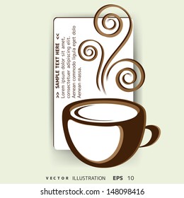 abstract card with cup of coffee or tea