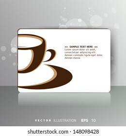 abstract card with cup of coffee or tea