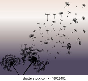 abstract card with dandelions vector background