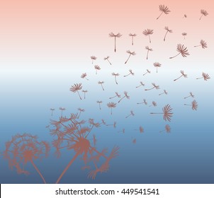 abstract card with dandelions vector background