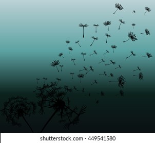 abstract card with dandelions vector background