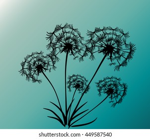 abstract card with dandelions vector background