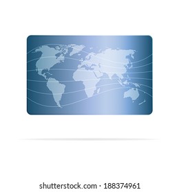 Abstract card design background with world map. Vector illustration