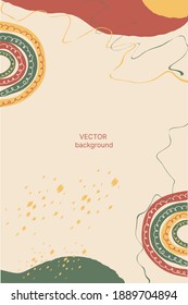 Diseño abstracto de la tarjeta con un arco iris sobre un fondo de formas geométricas y líneas. Impresión de arte moderno para impresión, promoción, decoración. Ilustración del vector