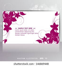 Abstract card with floral background