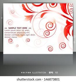 Abstract card with floral background