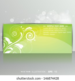 Abstract card with floral background
