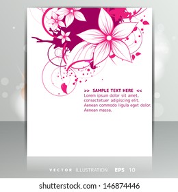 Abstract card with floral background