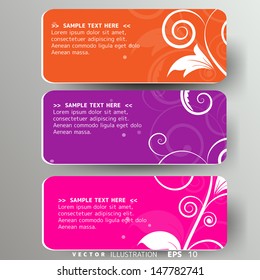 Abstract card with floral background