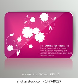 Abstract card with floral background