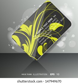 Abstract card with floral background