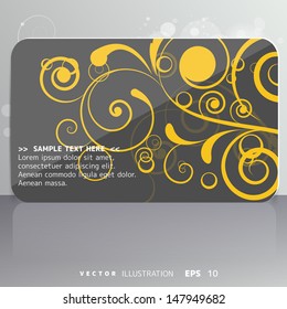 Abstract card with floral background