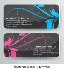 Abstract card with floral background
