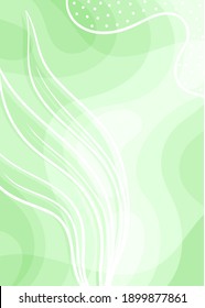 Abstract Card with Floral Leaf and Fluid Backdrop Vector Template