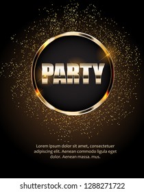 Abstract Card with Golden Frame Party Background Vector Illustration EPS10