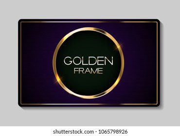 Abstract Card with Golden Frame Vector Illustration EPS10