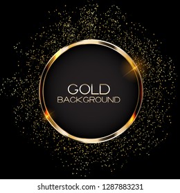 Abstract Card with Golden Frame Vector Illustration EPS10