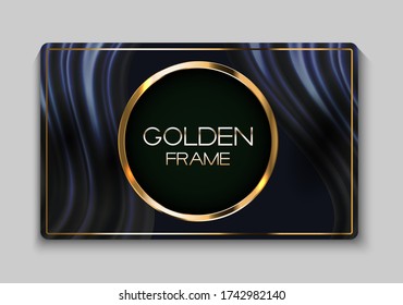 Abstract Card with Golden Frame Vector Illustration EPS10
