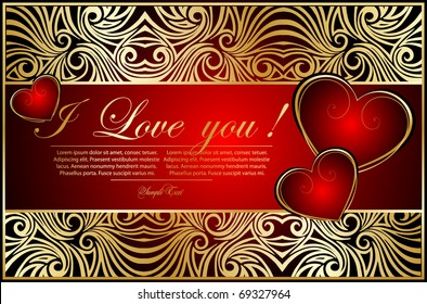 Abstract card with  hearts