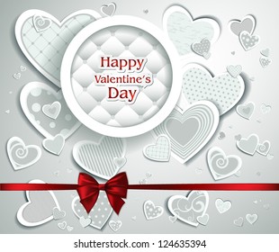Abstract card with hearts and place for text