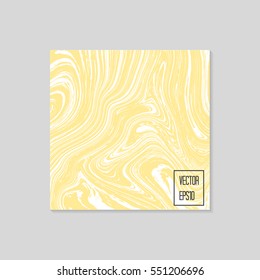Abstract card with liquid lines. Marble effect. Vector illustration.