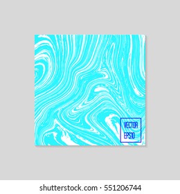 Abstract card with liquid lines. Marble effect. Vector illustration.