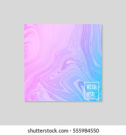 Abstract card with liquid lines. Marble effect. Vector illustration.