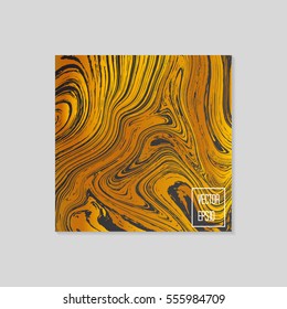 Abstract card with liquid lines. Marble effect. Vector illustration.